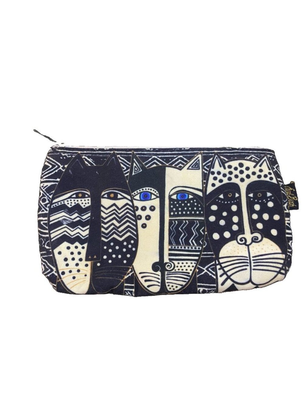 Laurel Burch Cosmetic Bag Abstract Cat Faces
